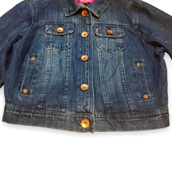 Ci Sono Dark Wash Cropped Denim Jean Jacket Faded US M - Picture 4 of 6